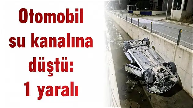 Otomobil su kanalına düştü: 1 yaralı