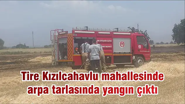Tire Kızılcahavlu mahallesinde arpa tarlasında yangın çıktı