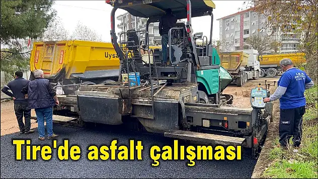 Tire'de asfalt çalışması