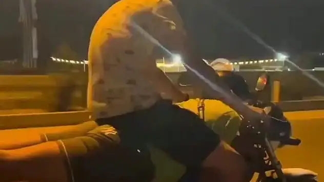 Trafik canavarlığı boyut atladı, Şoförün üzerine oturdu