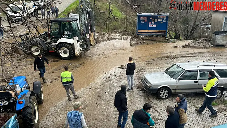 Tire Belediyesi sahada, sağanak yağış mesaisinde!