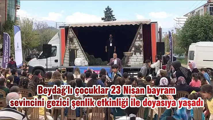 Beydağ'lı çocuklar 23 Nisan bayram sevincini gezici şenlik etkinliği ile doyasıya yaşadı