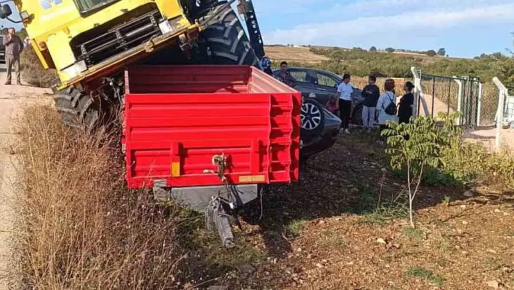 Bilecik'te freni patlayan iş makinesi az kalsın faciaya yol açıyordu
