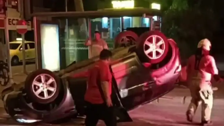 Bornova’da kaza: Alkollü sürücü faciadan döndü