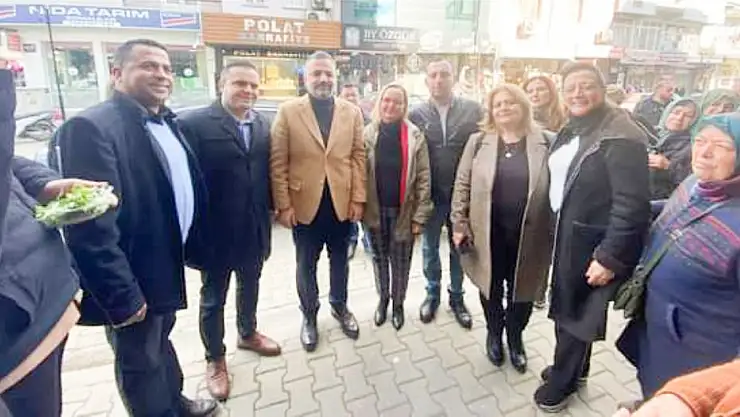 CHP İL BAŞKANI ASLANOĞLU KİRAZ PAZARINDA