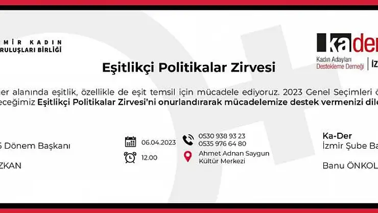 “Eşitlikçi Politikalar Zirvesi” yarın Adnan Saygun’da