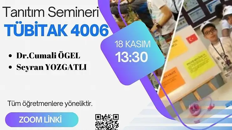İzmir İl Milli Eğitim Müdürlüğü ve TÜBİTAK'tan 4006 Tanıtım Semineri Düzenlenecek