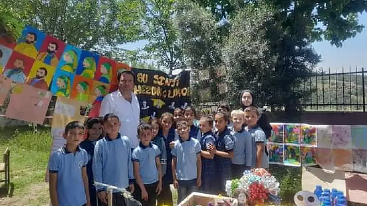 İzmir Kiraz Çayağzı Köyü İlk ve Ortaokulu Sanat Projesi büyük ilgi gördü