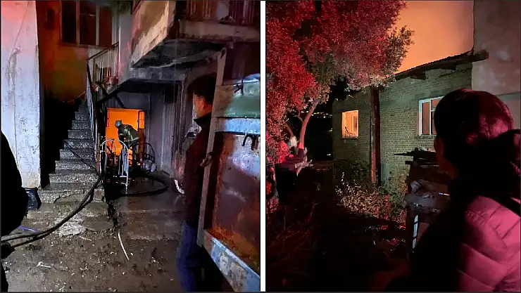 Kiraz’da bir ev çıkan yangında hasar gördü