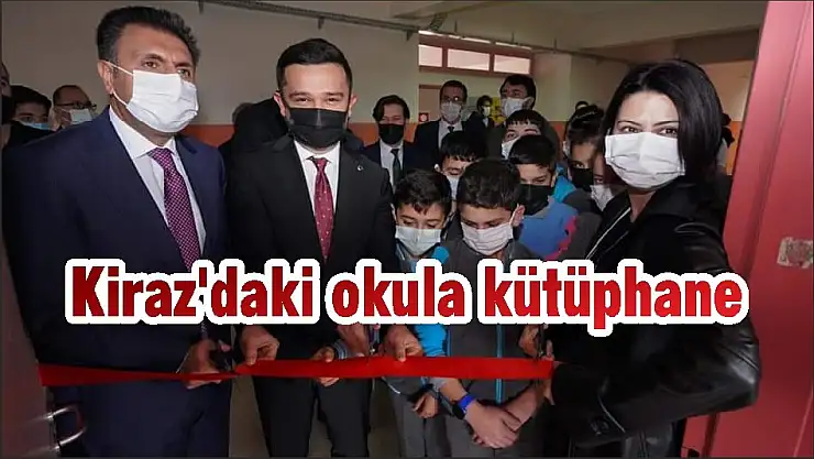Kiraz'daki okula kütüphane