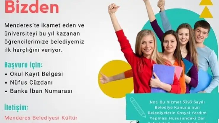 Menderes'te üniversitelilere 2000 TL destek