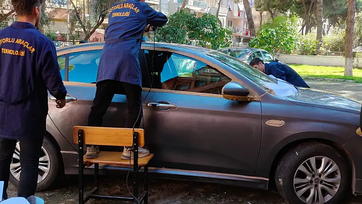 Ödemiş MTAL'de Motorlu Araçlar Bölümü Boya Koruma Uygulamalarına Devam Ediyor