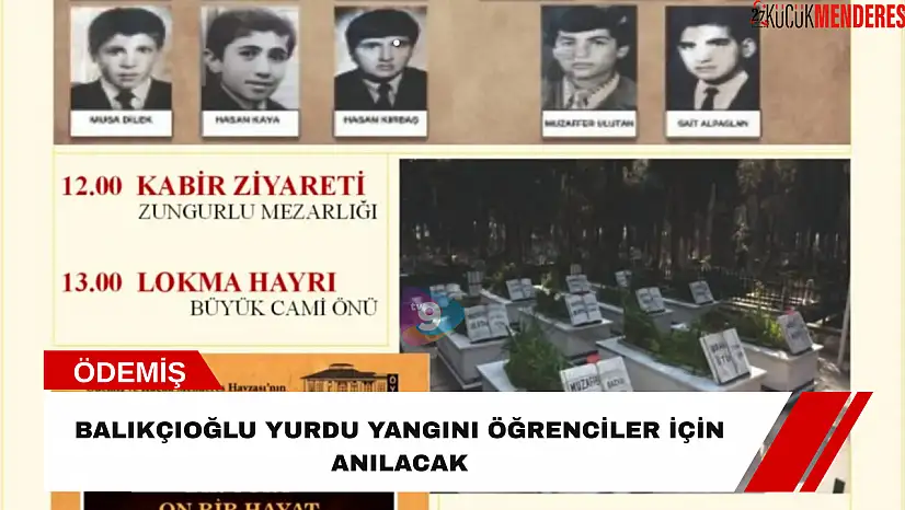 Balıkçıoğlu Yurdu yangını öğrenciler için anılacak
