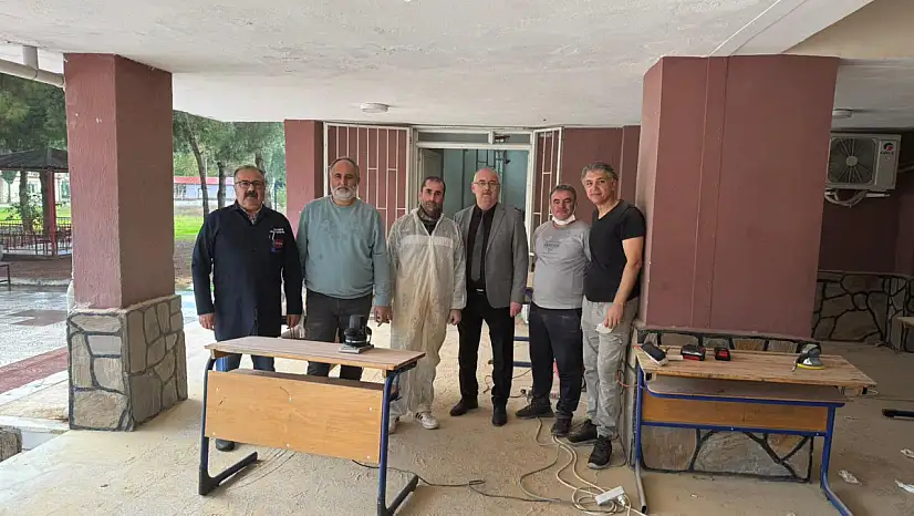 Ödemişli Öğretmenlerden Örnek Davranış: Ara Tatilde Okullarını Yenilediler