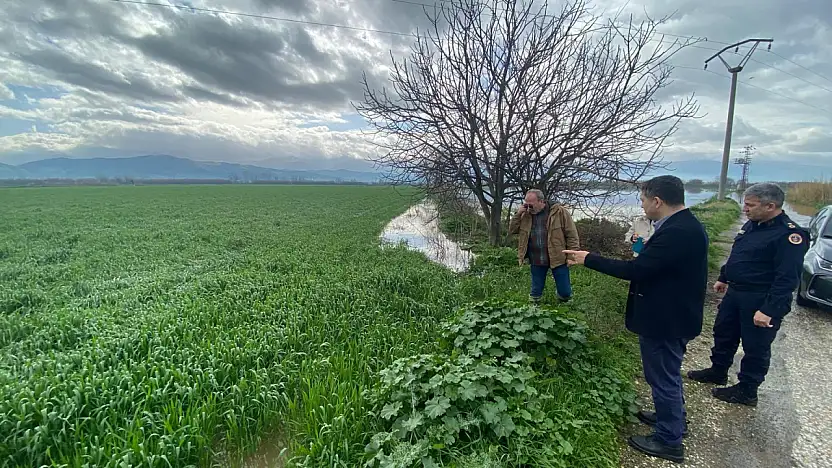 Ödemiş'te sağanak yağış sonrası inceleme
