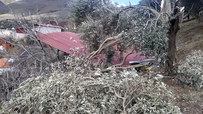 TİRE'DE FIRTINA EVİN ÇATISINI UÇURDU