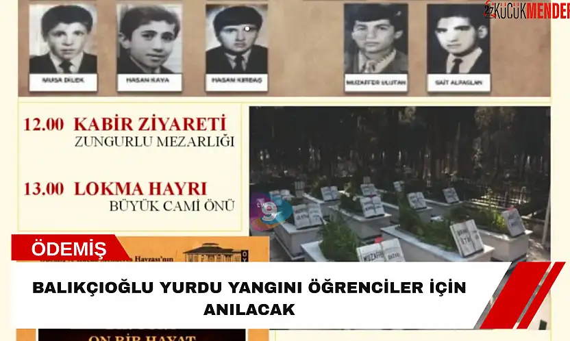 Balıkçıoğlu Yurdu yangını öğrenciler için anılacak