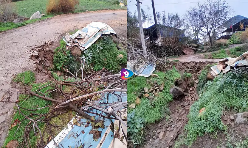 KARABAĞ MAHALLESİ'NDE YOL ÇÖKTÜ, MAHALLE SAKİNLERİ ÇÖZÜM BEKLİYOR